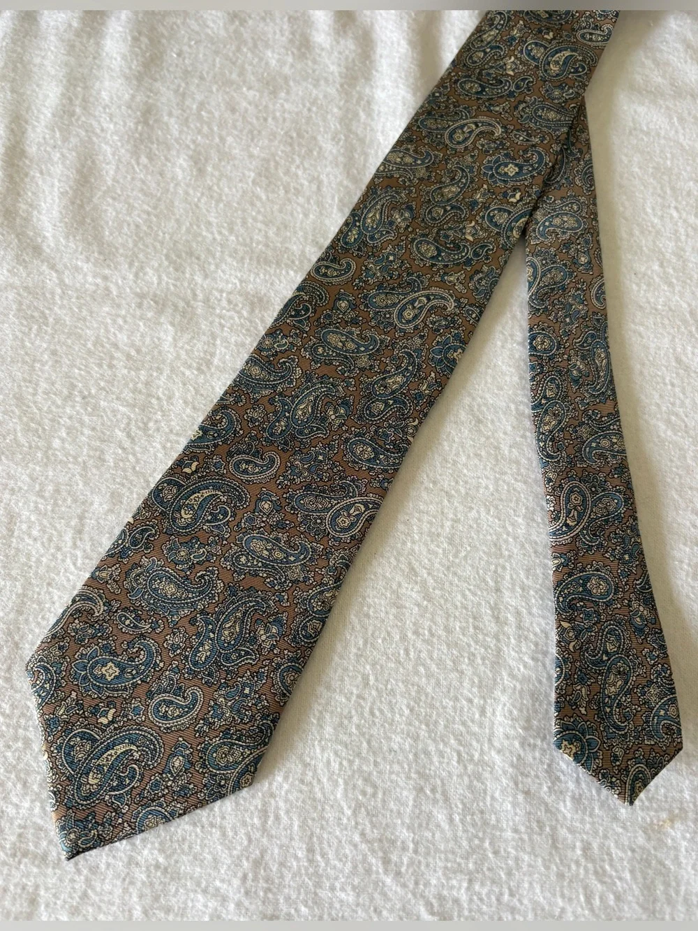 Vintage Bert Pulitzer Brown Paisley Silk Tie Classic Made in USA EUC